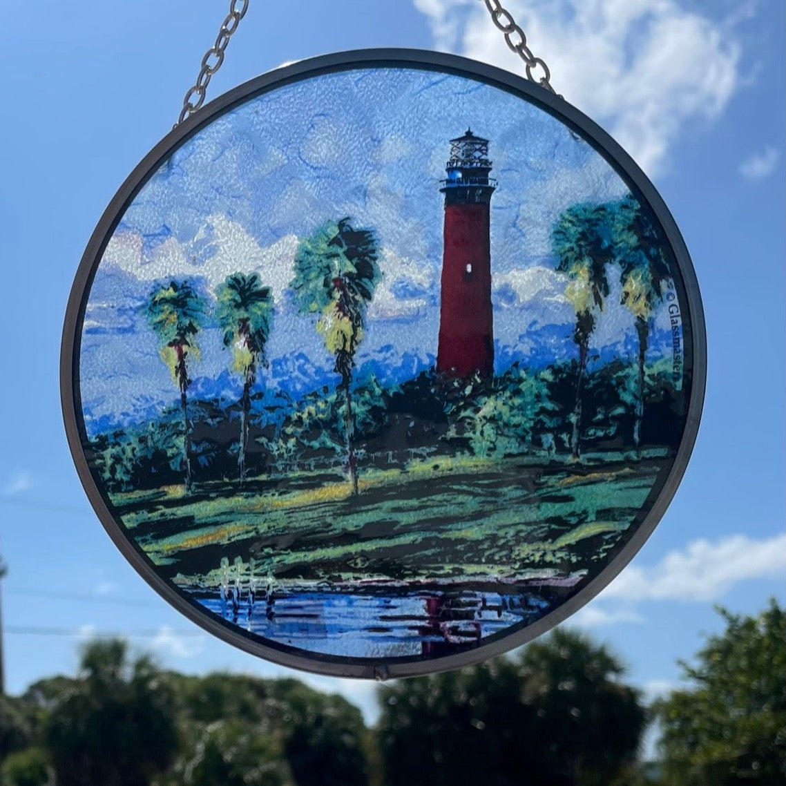Jupiter lighthouse stained glass sun catcher
