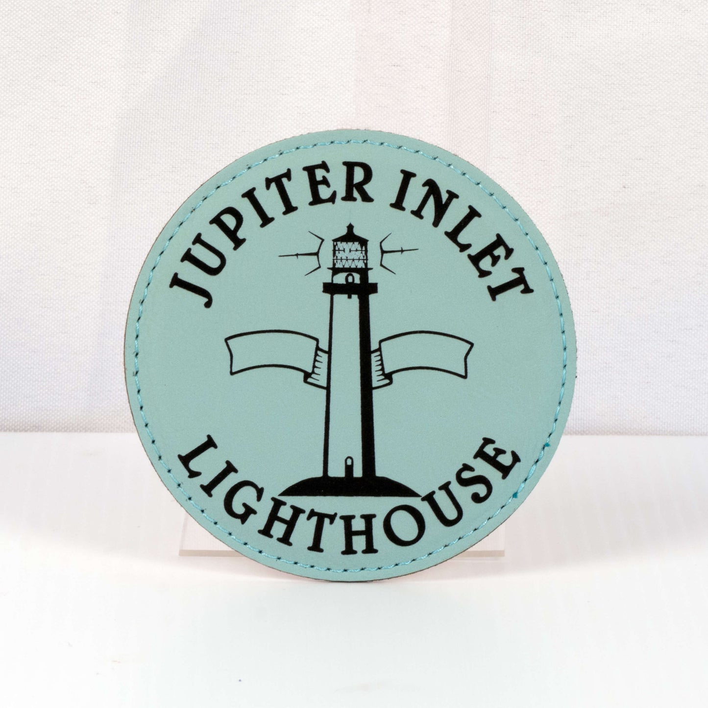 Jupiter Lighthouse Leather Coaster