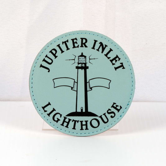Jupiter Lighthouse Leather Coaster