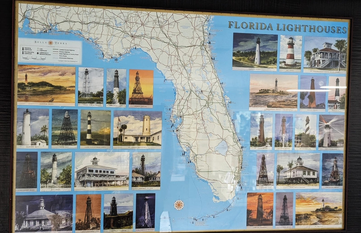 Florida Lighthouses Map – Jupiter Inlet Lighthouse Web Shop (Alternate Version)